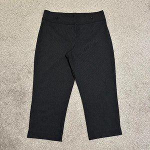 Reitmans Size 13 Grey Gray Striped Dress Capri Pants